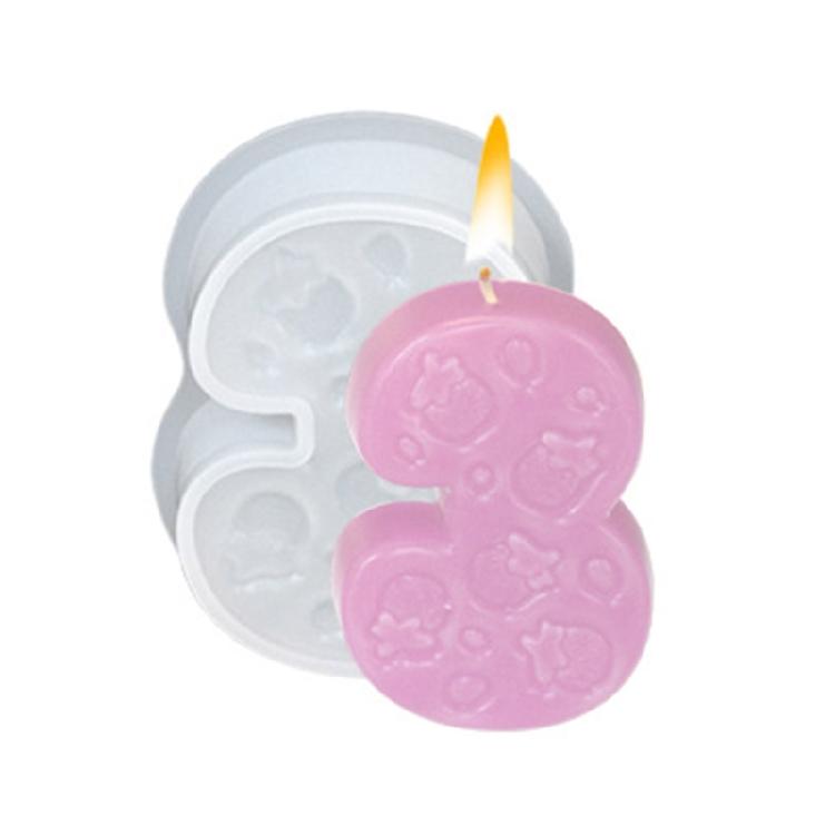 Strawberry Number Silicone Candle Mold Food Safe Silicone Fondant Molds For Epoxy Resin Chocolate Baking Cake Decoration