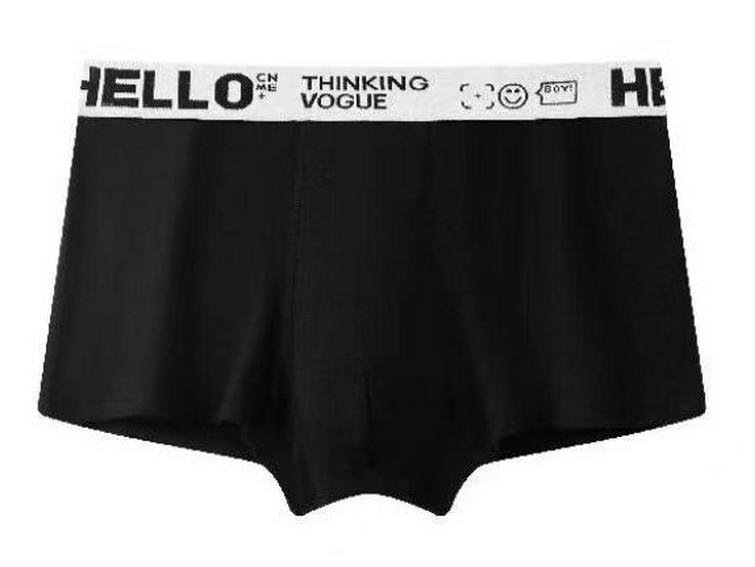 Youth HELLO Men's Boxer Briefs: Trendy, Solid Color, Loose, Breathable Underwear for Middle School Students