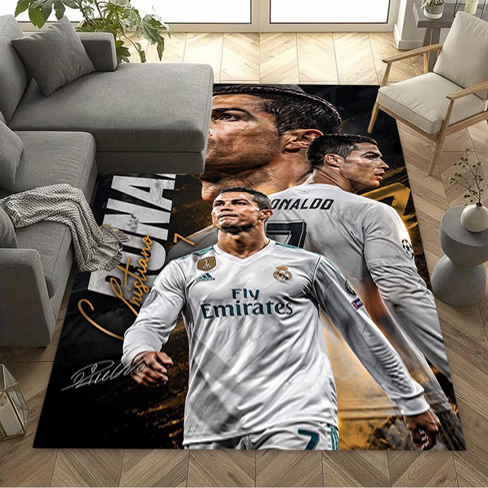 Ronaldo's Legacy Soccer Carpet Design for Outdoor Dormitory Balcony Decorate Room Antislip Carpet Anime Office Decor