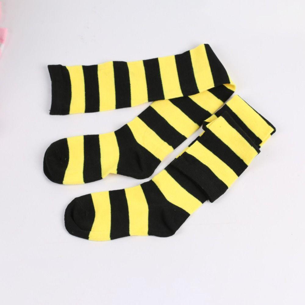 Knitted Stripe Stockings Warm Over Knee Socks Fashion Accessory Cosplay Socks  Costume Parties