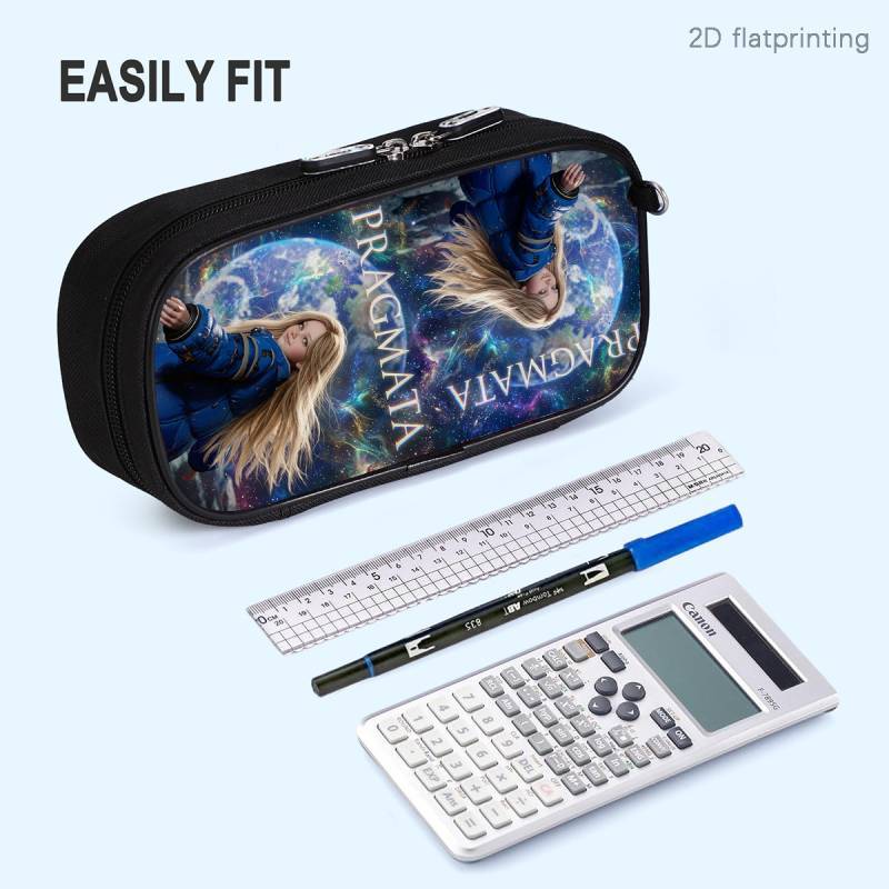 Pragmata Hugh Diana Large Capacity Oxford Fabric Pencil Case With Durable Storage For Students