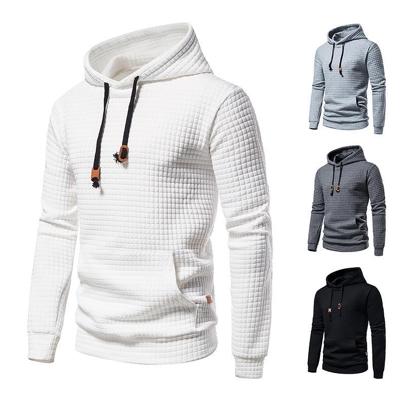 2024 Herren Europäische Größe Kapuzenpullover mit Karo-Jacquard