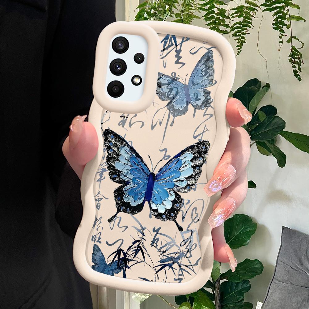 

Окрашенный узор Big Wave Edge Мягкий силиконовый материал Macaron чехол для телефона противоударный защитный резиновый чехол для Samsung Xiaomi Poco Redmi Redmi 13C белый