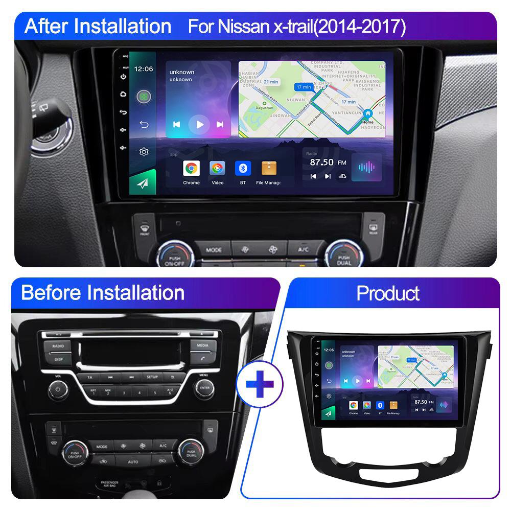 10'' 2 Din Android Car Radio Multimedia For Nissan X-TRAIL X Trail T32 Qashqai 2 J11 2014-2017 Autoradio Carplay Gps NO Dvd Player