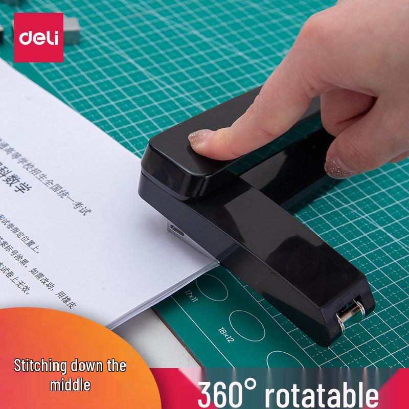 Deli Rotatable 360° Effort-Saving Stapler for Students and Offices