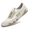 Spring and Autumn New Men's Shoes Genuine Leather Top Layer Calf Leather Shoes Soft Leather White Shoes Board Shoes Casual Breathable Summer Shoes