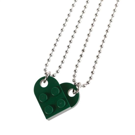 Detachable Chokers Fashion Trendy Attractive Jigsaw Heart Shape Pendant Necklaces