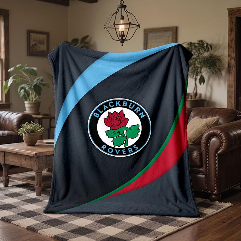 Coperta di Flanella con Stampa Calcio Blackburn Rovers Morbida Calda Coperta da Divano Letto per Casa Ufficio Camera da Letto