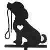 Unique Dog Silhouette Garden Stake Creative Metal Wall Art for Outdoors