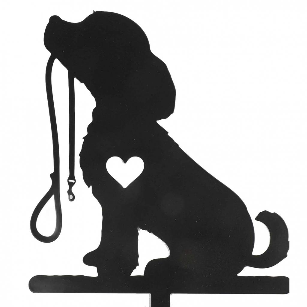 Unique Dog Silhouette Garden Stake Creative Metal Wall Art for Outdoors