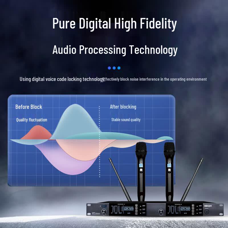 HDCON HT-D820S1 Dual Handheld UHF Wireless Microphone System (CN version)