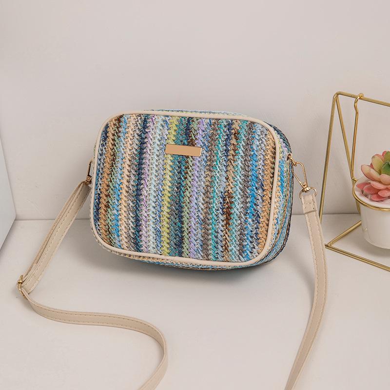 New Minimalist Street Style Woven Straw Bag With Fashionable And Stylish Style, One Shoulder Crossbody Bag