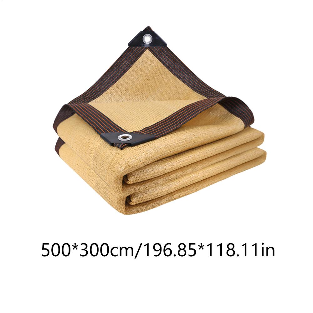 3/4/5/6 Meter Wide Beige Sunshade Awning UV Blocker Sun Shade Sail Netting Sun Shade Sail Heavy Duty Heat Insulation Mesh Tarp