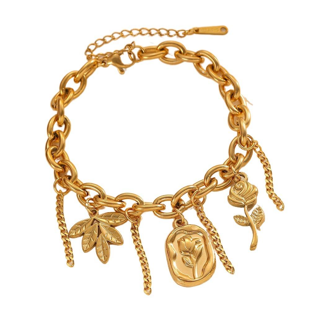 Bow Hollow Bracelet Love Heart Charm Bangle Elegant Gold Plated Bracelet  Party