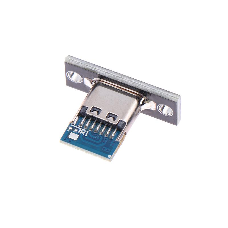 

1Pc USB C Female Connector Panel Mount Jack TYPE-C Charging Port Of Solder Wire Type Socket onesize