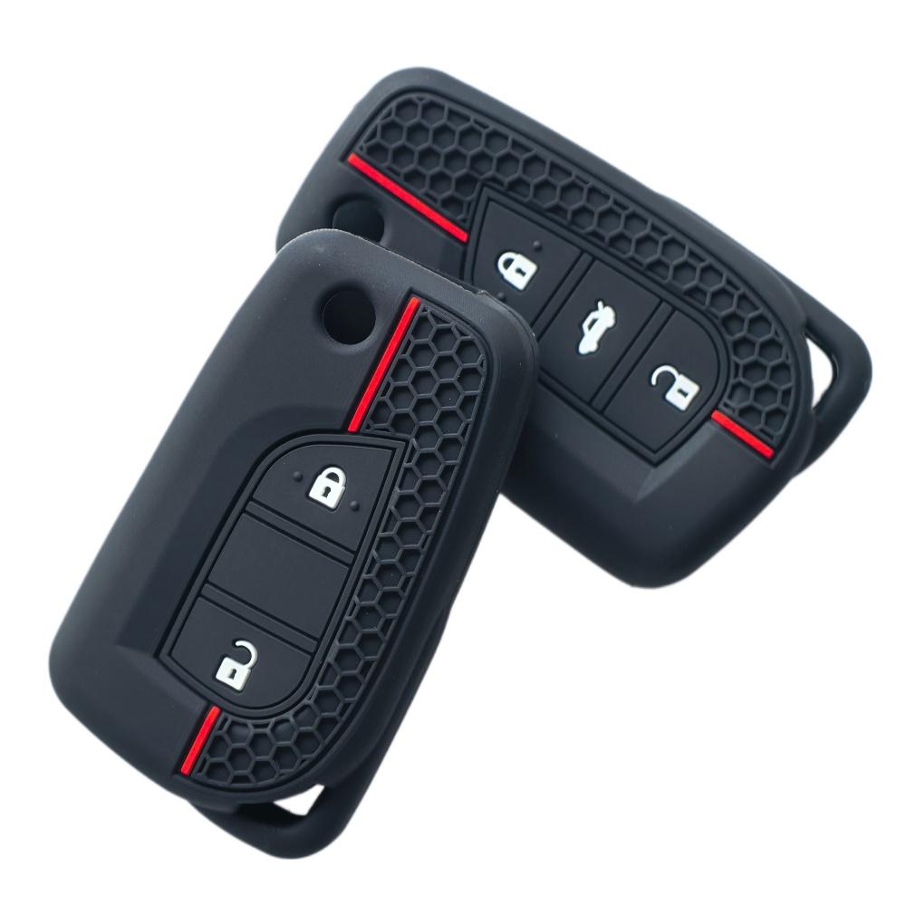 New Styles Silicone Car Key Case Cover For Toyota Hilux Corolla Avensis Prado Fortuner Rav4 Chr 2/3 Buttons Shell Accessories