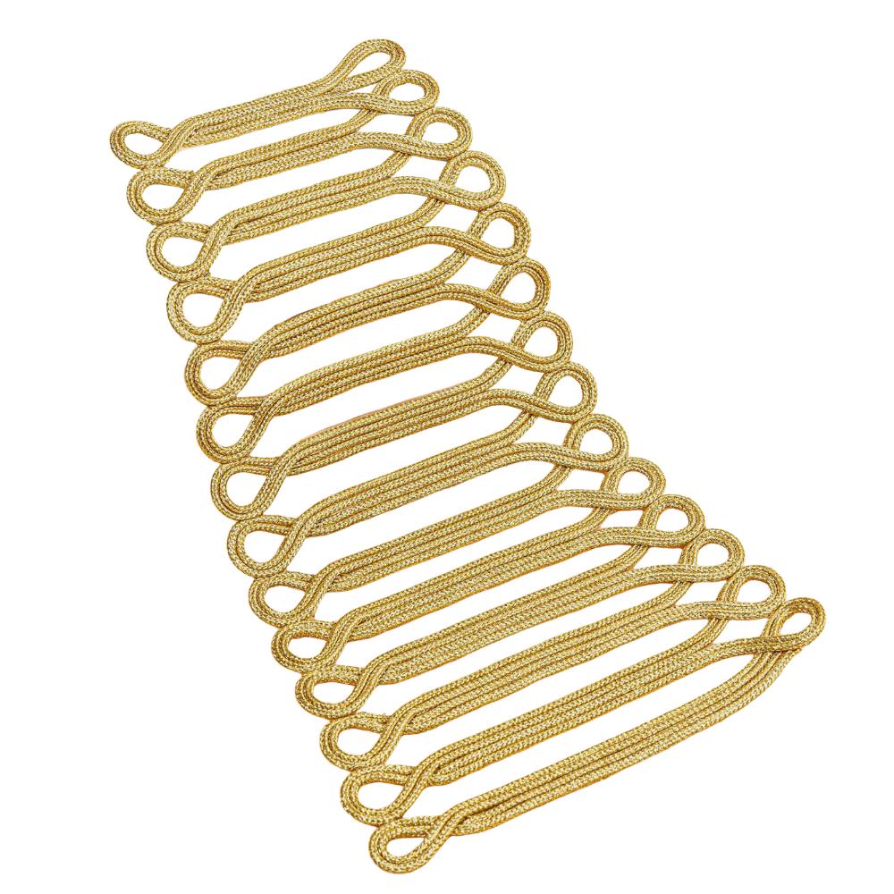 Gold Wire Costume Decorative Applique Baroque Vintage Sew on Patch Trapezoidal Multi-styles Uniform Knot Button Dance Costume