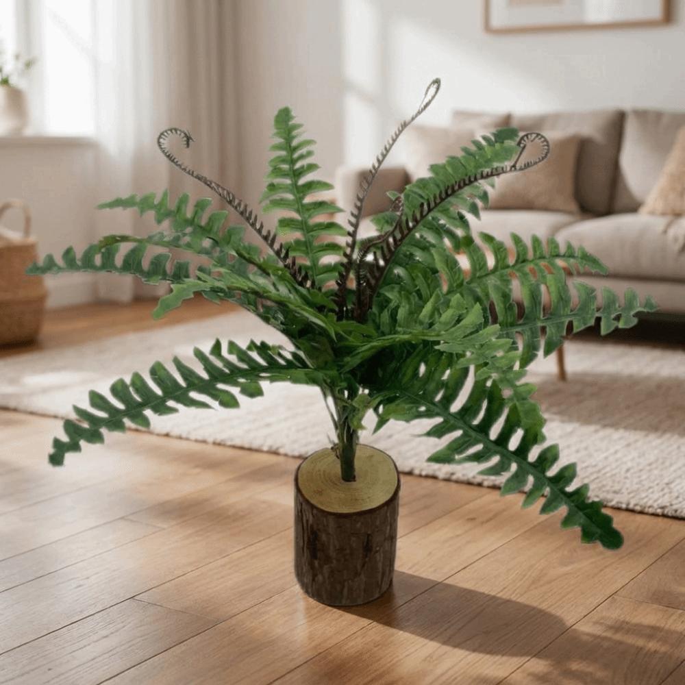 Real Touch Fake Fern Plant 16 Leaves Fake Boston Fern Leaves Durable Faux Plants Shrubs  Hotel
