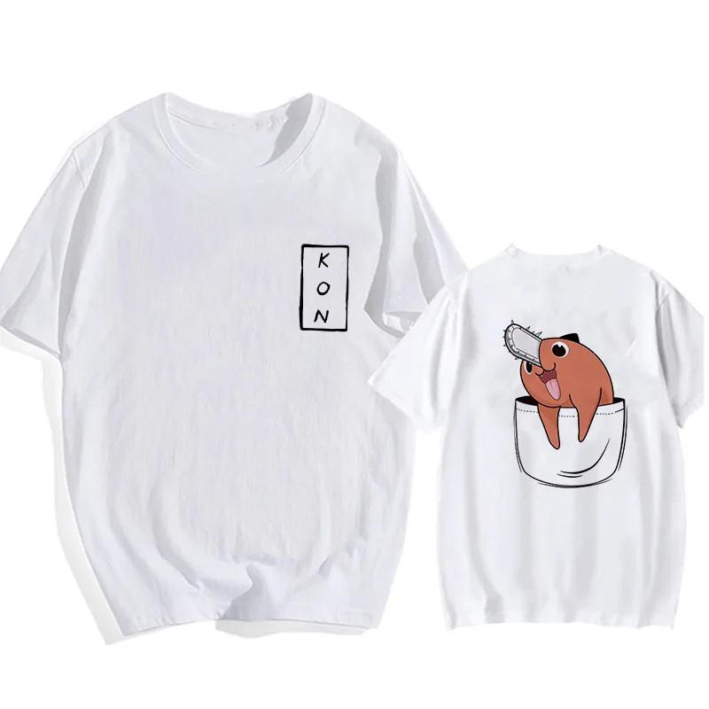 Japanese Anime Chainsaw Man T-shirt Pochita Cartoon Harajuku Makima Graphic Men's T-shirt Casual High-quality Comic T-shirt