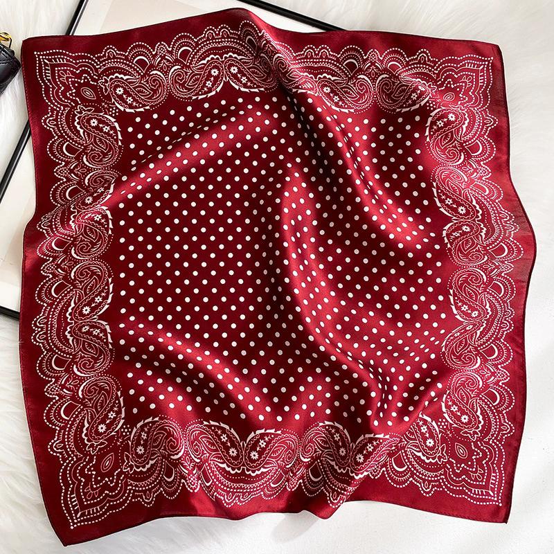 100% Nature Silk Scarf Women Neck Square Headband Scarves Bandana Fashion Hijab Poncho Scarves Pashmina  Female Foulard 53cm