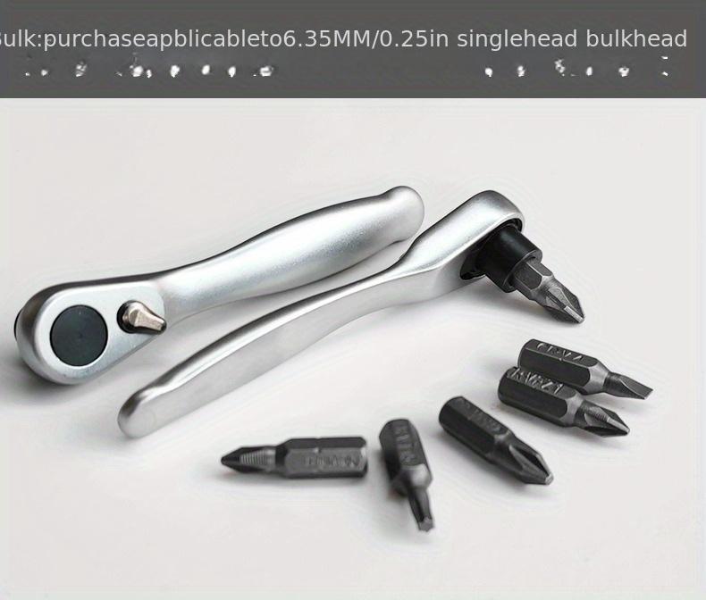1pc Mini Ratchet Wrench 1/4 Socket Bidirectional Forward And Reverse Quick Screwdriver Cross Multi-function Set-Interface