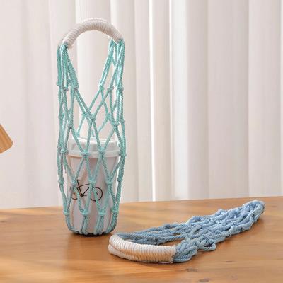 2pcs Portable Coffee CupBag Hollow Out BottleBag Practical MugsBag Foldable Water Bottle Bags Woven Net Bag Cup Cover