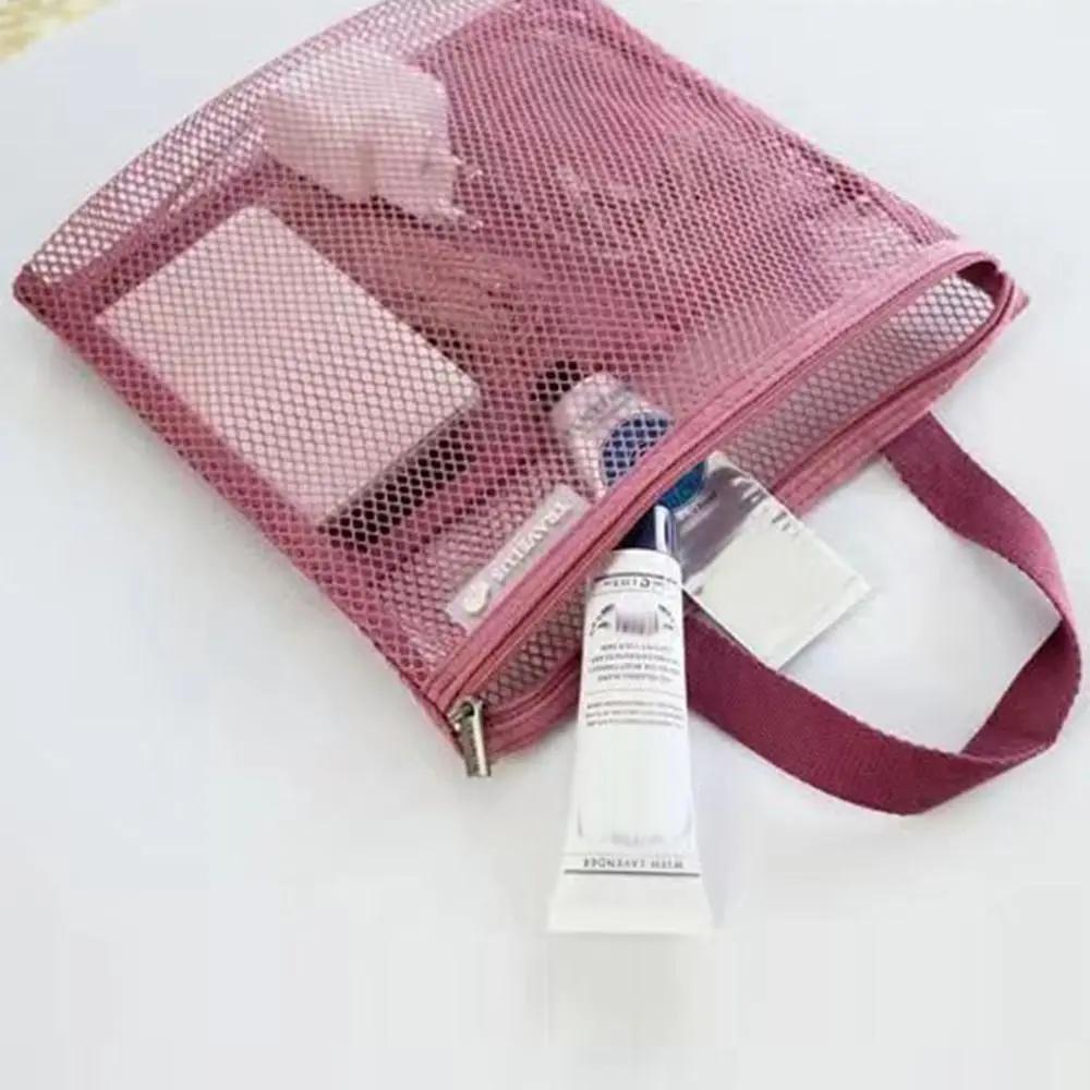 Mesh-Reiseaufbewahrung, Duschtasche, Strand-Toilettentasche, Kosmetiktasche, Handtasche, Netztasche, Toilettenartikel-Aufbewahrungstasche für Outdoor-Zubehör