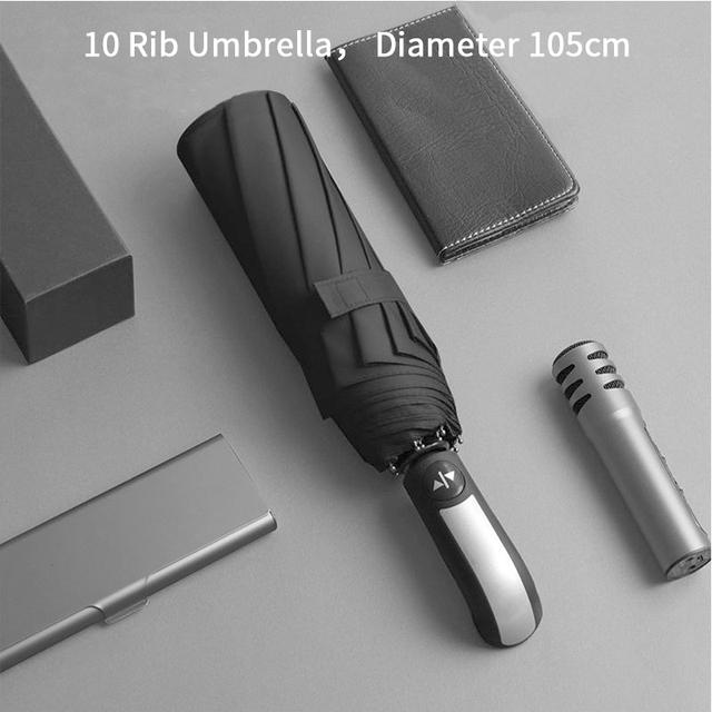 

Складной зонт Мужской Автоматический УФ-зонт Портативный Сильная ветроустойчивость Водонепроницаемый Зонт от дождя и снега Для Xiaomi чёрный