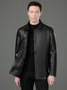 Men's Genuine Sheepskin Lapel Coat - Winter 2025 Single-Breasted Leather Jacket with Plush Lining for Middle-Aged Dads