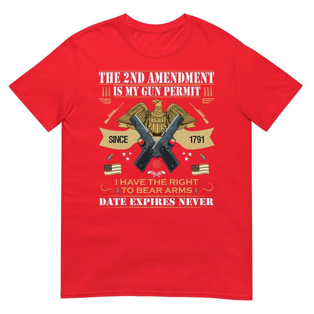 Pro Gun Second Aunisexdunisext Is My Gun Permit Usa American Flag TShirt S