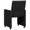 Dining Chairs with Casters 2 pcs Black 58 x 65 x 94 cm Fabric