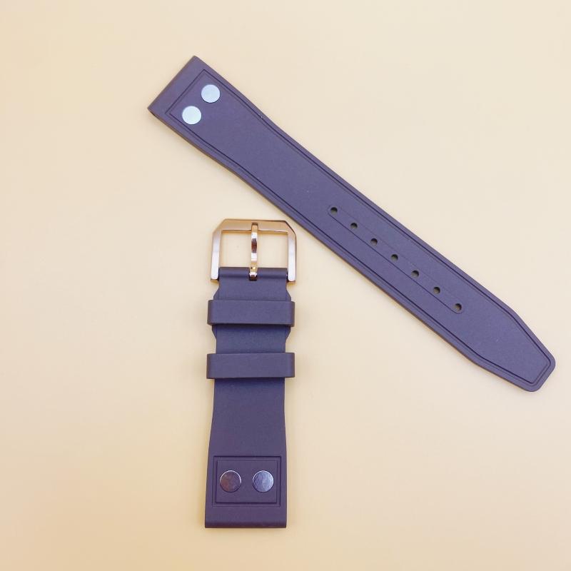 

Durable 20mm 21mm 22mm Rubber Watchband Fit for IW-C PILOT S/Portofino Watch-Casual Black Brown Green Blue Orange FKM Strap 21mm&black buckle коричневий