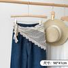 White Hollow Lace Fart Curtain Triangle Towel Handmade Crochet Waist Towel Stacked On Jeans Accessories Headscarf