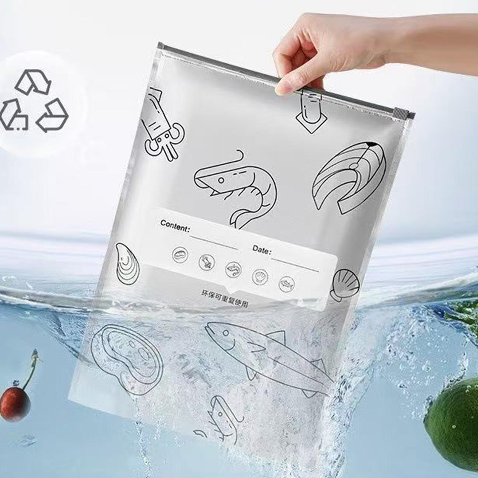 

Food Storage Bags With Zipper Reusable Stand Up Food Pouches With Zipper 30 Pieces Aluminium Foil Freezer Organizer Kitchen CN