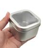 WestKaiba 6-Piece Set Tin Can Mini Box with Lid, Silver, Transparent, Square Container for Small Items, Storage, Sundries, Silver