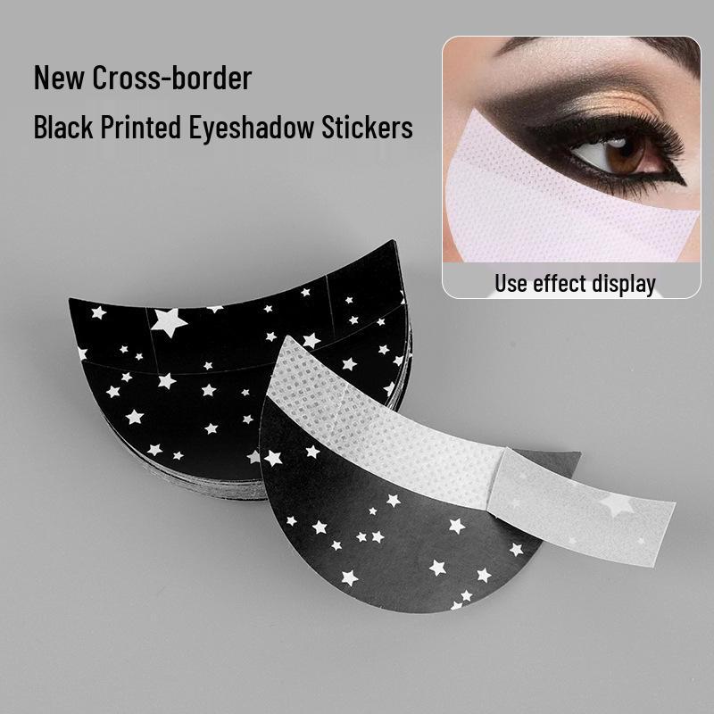 Black Printed Eyelash Extension & Eyeshadow Isolation Stickers - Non-woven, Disposable Removal Tools