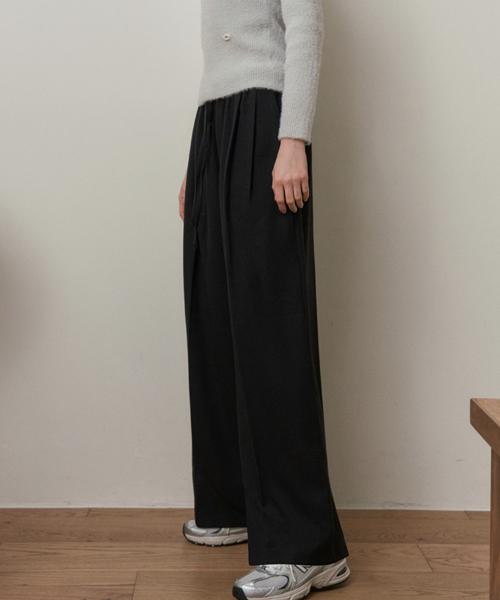 HAINT Bay Relaxed Wide Slacks_Black