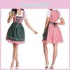 Elegant Women Oktoberfest Dress With Bavarian Dirndl Costume And Puff Sleeves