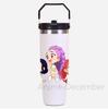 30Oz Anime K-Pop Large Capacity Portable Car Cup Stainless Steel Thermos Cup with Straw Handle Travel Sports Water Bottle Vacuum Flask