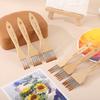 3Pcs Artist Paint Brush Set Multi Head Wood Handle Paint Brushes with Soft Nylon Bristles For Oil Watercolor Acrylic