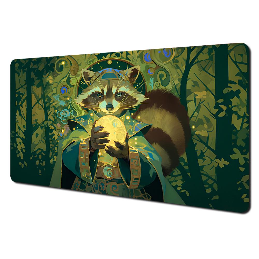 Magic Black Cat And Crystal Ball Mtg Playmat Magic Card Battle Mat 35x60cm Tapete Magic Mtg Nonslip Durable Stitched Edge
