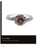 Elegant S925 Thai Silver Ring with Natural Garnet, Ruby, and Marcasite