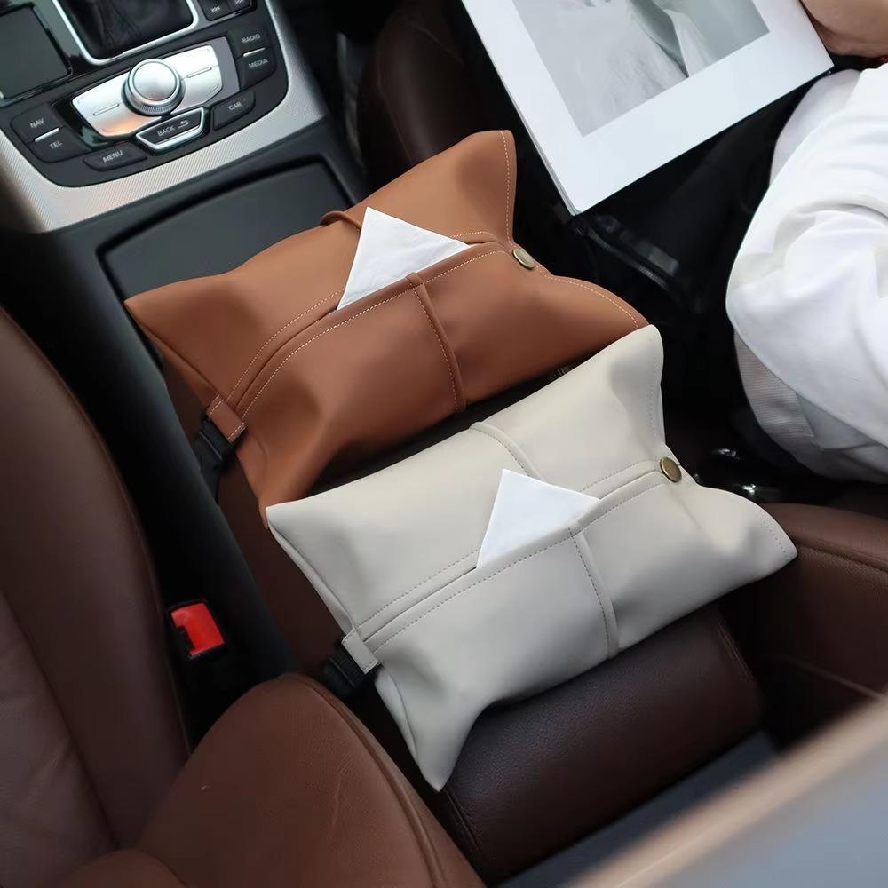 Tissue Holder Car Tissue Pouch PU Leather Napkin Paper Box High Quality Tissue Box Living Room