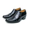 New Men's Pointed Colours Rivet Slip On Patent Leather Height Increasing Shoes Designer Wedding Prom Homecoming Footwear