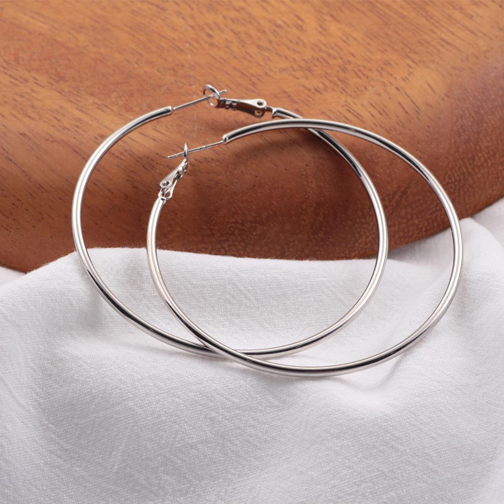 925 Sterling copper Large Earrings With Exaggerated Ear Loops Trendy And Fashionable For Daily Wear Suitable For Women