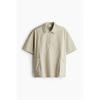 H M Loose Fit Pocket Detail Polo sHirt Dusty Green