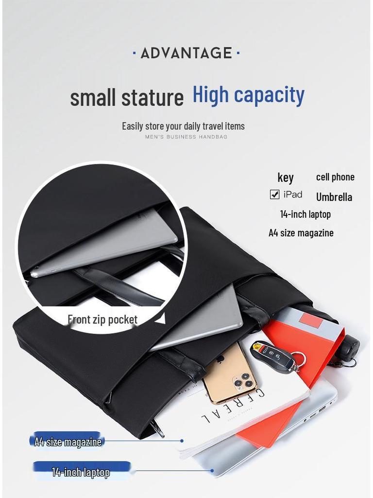 Men's Casual Single Shoulder Crossbody Briefcase - Lightweight and Large Capacity