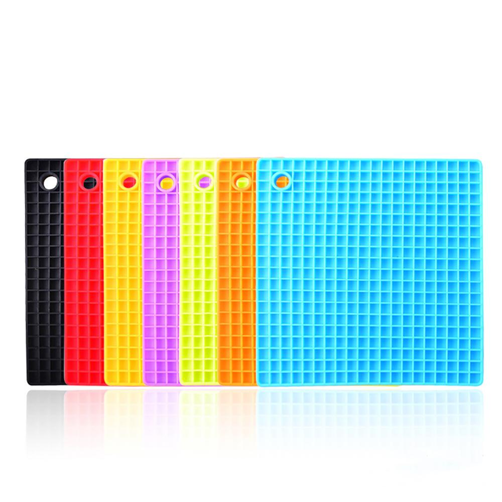 7Colors Square Heat Resistant Silicone Pad Drink Cup Coasters Non-slip Pot Holder Table Placemat Kitchen Accessories Tools
