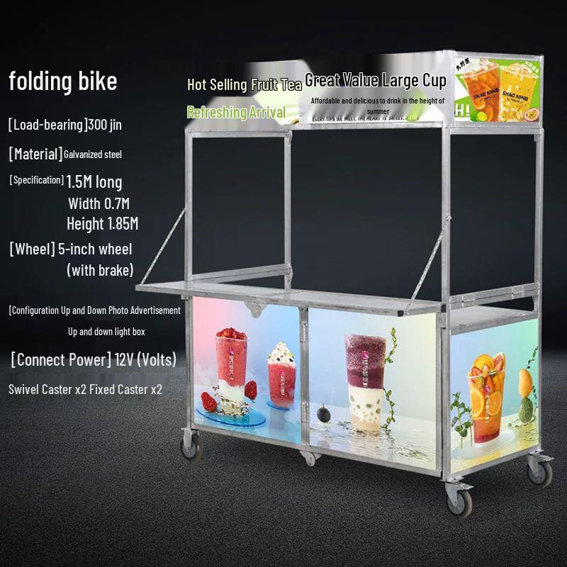 Mobile Folding Food Stall Cart for Night Markets