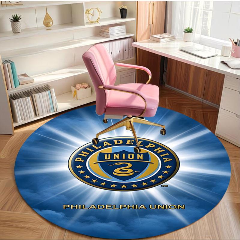 Philips Sports Union Print Round Rug, Washable Floor Carpet, For Entryway Dorm Laundry Room Office Study, Home Decor Birthday Christmas Gift
